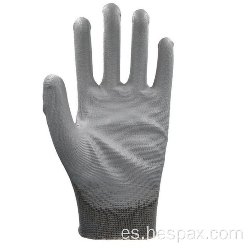 Hespax 13Gauge Nylon Pu Trabajo protector de guantes Construcción